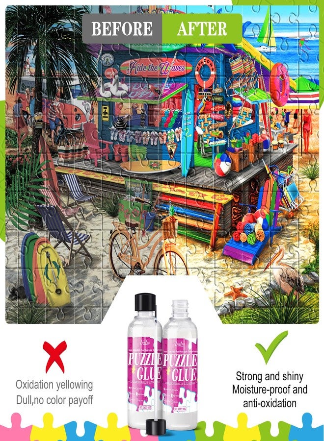 Limino Jigsaw Puzzle Glue with Applicator, Puzzle Mounting Kit with 2 Brushes, Toxic-Free, Fast Drying, Long-Lasting, Clear Puzzle Sealant for Puzzles up to 5000 Pieces, Suitable for Various Puzzle Frames - Image 4